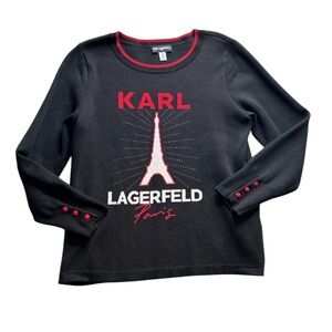 Karl Lagerfeld Black Long Sleeve sweater